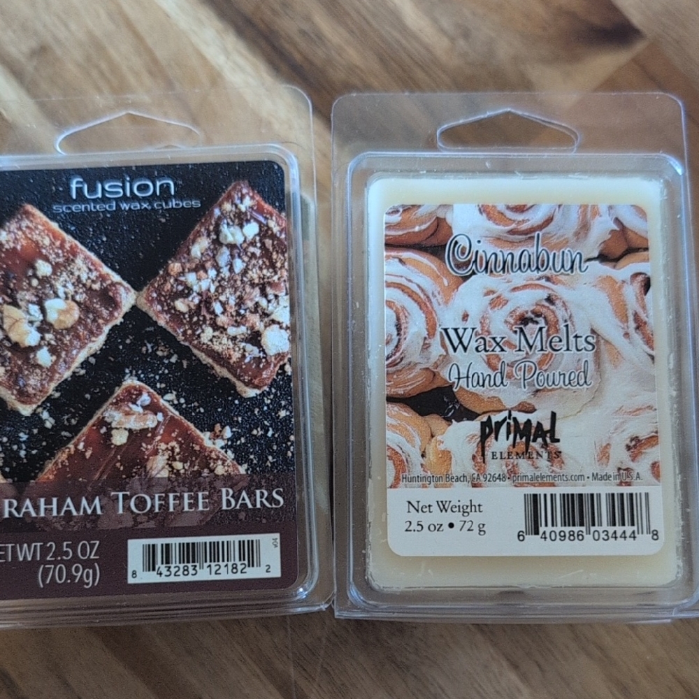 Fusion Graham Toffee Bars & Cinnabun Wax Melts - Brown & Cream